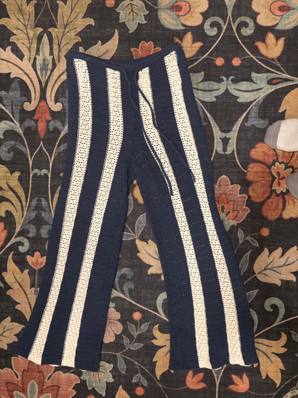 Free People Free-est Joan Fauxchet Navy & White Striped Wide-Leg Pant Set - Picture 11 of 14